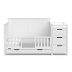 Graco Hadley 5-in-1 Convertible Crib & Changer (White) – GREENGUARD Gold Certified, Fits Standard Crib Mattress, Converts to Toddler Bed and Full Bed, 4 Adjustable Mattress Heights