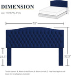 King Headboard Only, Upholstered Headboard King Size for Adjustable Bed Velvet Tufted Wall Mounted Head Board with Solid Wood Legs, Navy Blue