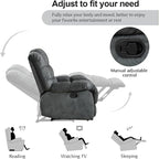CANMOV Manual Recliner Sofa Set,2 Pieces Sofa Furniture Set for Living Room, Manual Reclining Loveseat and Recliner Sofa with Overstuffed Arms for Living Room, Bedroom, Grey(2+3)
