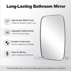 ANDY STAR Bronze Oblong Mirror, 24x36 Inch Brushed Bronze Oval Mirror for Bathroom with Stainless Steel Metal Frame, Wall Mouned for Bathroom, Living Room, Entryway