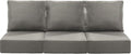 Luxury 22x24/22x25 6-Inch Patio Chair Cushions Set of 3 - Memory Foam Deep Seat Water-Resistant Patio Cushion for Lawn Dining Rocking Swivel Chairs Loveseat 3-Seater Sectional Sofa - Grey