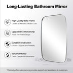 ANDY STAR Oval Mirror for Bathroom, 20x30 Polished Chrome Oblong Bathroom Mirror for Vanity with Stainless Steel Metal Frame, Modern Anti Rust Wall Mounted
