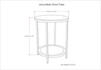 SIMPLIHOME Jenna Industrial 18 inch Wide Metal Round Accent Side Table in Natural for the Living Room and Bedroom