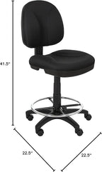 OEF Furnishings Comfort Office Stool, 24.5"-34.5" Height