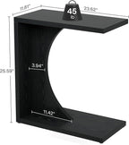 Tribesigns C-Shaped End Table for Couch, Sofa Side Table, C Table for Small Space, Living Room, Bedroom (1, Black)