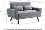 48" Small Loveseat Sofa, Mid Century Modern Love Seat with Back Cushions and Plastic Legs, 2 Seater Couches for Living Room, Bedroom, Small Spaces, Light Grey
