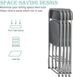 30 Pack Plastic Grey Folding Chairs,Portable Party Chairs Stackable Commercial Seats with Steel Frame for Office Home Outdoor Indoor Wedding Party Patio Dinning Events,350lbs Capacity