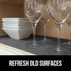 GORILLA GRIP powerGRIP Drawer Shelf and Cabinet Liner, Thick Strong Hold, Non-Adhesive Liners Protect Kitchen Cabinets and Cupboard, Bathroom Drawers, Easy Install, Breathable Mat, 20" x30', Charcoal