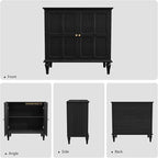 ARTPOWER Black Sideboard Buffet Cabinet with Storage, Mid-Century Modern Storage Cabinet with 2 Doors and Adjustable Shelves, Accent Style Sideboard for Entryway, Dining Room, Living Room