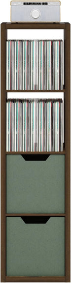 Furinno Cubicle Book Shelf, 4-Cube Vertical Thick Frame Bookshelf, Horizontally & Vertically Reversible Bookcase with Open Back, 14.6 x 15.9 x 58, for Living Room, Bedroom, Home Office, Amber Pine