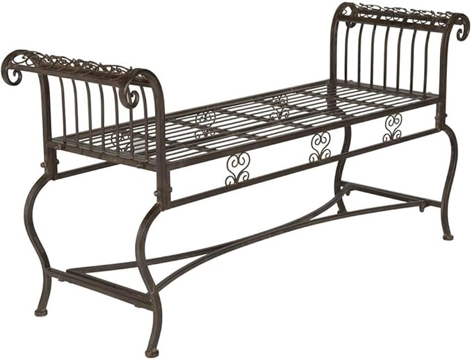 SAFAVIEH Outdoor Collection Brielle Antique White Bench