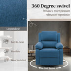Recliner Chair, 360 Swivel Rocker Chair for Adults, Small Rocking Recliner Chair for Small Spaces, Upholstered Fabric Glider Recliner Nursery Chair with Side Pockets for Living Room, Nursery