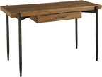 Hekman Home Office Desk and Writing Desk - Special Reserve Bedford Finish, Single Center Drawer, Select Solids Wood, Wrought Iron Base, Tapered Legs, Modern Home Office Furniture Study Table, Vintage