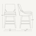 CHITA Counter Height Swivel Barstool, FSC Certified Upholstered Bar Stool, 26.8" H Seat Height, Fabric in Fog