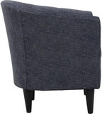 Pemberly Row 17.5" Traditional Fabric Club Chair in Gray Finish