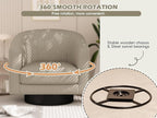 360° Swivel Accent Chairs Set of 2, Modern Bucket Chair, Corduroy Barrel Armchair, Comfy Boucle Chair, Single Sofa for Living Room Bedroom. Camel