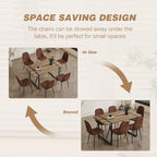 6 Chair Dining Table Set，Dinner Table Set for 6, 55'' Kitchen Table and Suede Nap Fabic Chairs Set of 6, 7 Piece Dining Table Set for Kitchen Dining Room