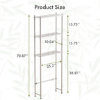AmazerBath Bamboo Over The Toilet Storage Shelf, Over Toilet Bathroom Organizer Rack, 3-Tier Bathroom Shelves Over Toilet, Space Saver, White
