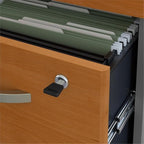 UrbanPro 72W U-Desk with Hutch and Storage in Natural Cherry - Engineered Wood