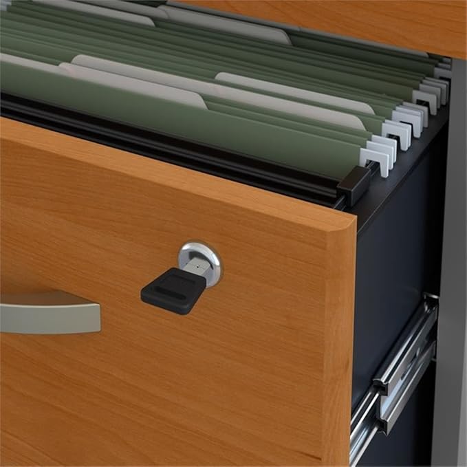 UrbanPro 72W U-Desk with Hutch and Storage in Natural Cherry - Engineered Wood