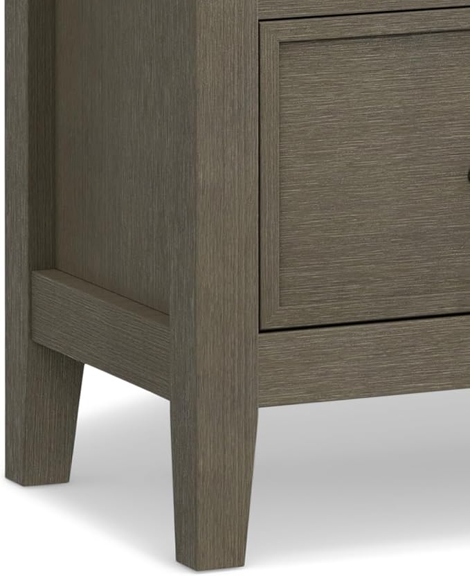 SIMPLIHOME Redmond SOLID WOOD 39 inch Wide Transitional Medium Storage Cabinet in Farmhouse Grey for the Living Room, Entryway and Family Room