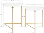 Kate and Laurel Ulani Modern Nesting Side Table, Set of 2, White and Gold, Sophisticated Glam End Tables for Storage and Display