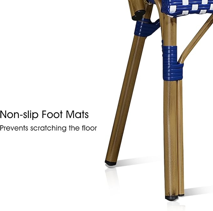 PURPLE LEAF 9 Pieces Outdoor Dining Set Patio Furniture Set with Aluminum Table and French Bistro Chairs for Garden Backyard Deep Blue Patio Dining Set