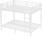 Bellemave Full Over Full Bunk Bed for Adults, Full Size Bunk Beds Frame with Build in Ladder and Full Length Guardrail, Easy Assemble Bunkbeds, Noise Reduced, Mattress Not Included, White