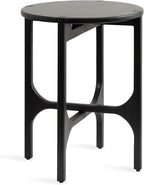 Kate and Laurel Kroscove Modern Geometric Mango Wood Round Side Table, 18 x 18 x 24, Black, Transitional Wood End Table for Use as Bedroom Nightstand or Living Room Decor Piece