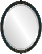 OVALCREST Oval Beveled Wall Mirror for Home Decor - Athena Style - Royal Blue - 18" x 14" Outside Dimensions