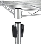 Simple Deluxe 5-Tier Heavy Duty Storage Shelves, 1750 Lbs Loading Capacity, 35.43" W x 17.72" D x 70.87" H Adjustable Shelving Unit with Wheels, Chrome