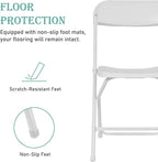 20 Pack White Plastic Folding Chairs Portable Stackable Commercial Party Folding Chairs with Steel Frame 350lbs for Home Office Outdoor Indoor Office Wedding Party Events