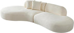 135.4" Oversized Curved Sofa, Modern Minimalist Comfy Sectional Couch, Upholsted Boucle Luxury Sofas Chaise, 6 Seater Modular Couches for Living Room Home Office Apartment(Left Facing,Beige)