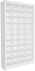 Prepac White Tall Storage Cabinet, Shoe Cabinet, Cube Storage Organizer with 40 Shoe Cubbies 13" D x 39.5" W x 72.5" H, WUSG-0011-1