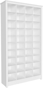 Prepac White Tall Storage Cabinet, Shoe Cabinet, Cube Storage Organizer with 40 Shoe Cubbies 13" D x 39.5" W x 72.5" H, WUSG-0011-1