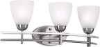 Possini Euro Design Art Deco Modern Wall Mount Light Brushed Nickel Silver Metal Hardwired 23 1/2" Wide 3-Light Fixture Trio Marbleized Glass Shades Decor for Bathroom Vanity Mirror House Home