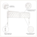 Tufted Upholstered Headboard King Size, Button Adjustable Height King Head Board Only, Sturdy and Durable Solid Wood with Nailhead Trim Headboards, Ideal for Bedroom, Dorm, Guest Room,Beige