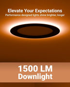 Sunco Black Recessed Lights 6 Inch LED, Canless with Night Light, Wafer Thin, 1500 Lumens, Selectable CCT 2700K/3000K/4000K/5000K/6000K, Dimmable, 12W, with Junction Box UL/ETL 4 Pack