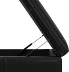 SIMPLIHOME Gabbie 36 inch Wide Contemporary Square Square Coffee Table Storage Ottoman in Midnight Black PU Black Faux Leather, Assembled, for The Living Room, Entryway and Family Room