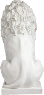 Design Toscano Lion of Florence Sentinel Indoor/Outdoor Animal Statue, 28 Inch Tall, Cast Stone Resin, Antique Stone Finish