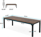 Tribesigns 78.7 Inches Extra Long Computer Desk 2 Person Desk, Double Long Desk, Workstaion for Home Office, Brown+Black