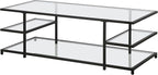 Henn&Hart 54" Wide Rectangular Coffee Table in Blackened Bronze, for Home, Living Room, Bedroom, Entertainment Room, Office