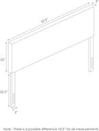 FURINNO Roanne Plain Headboard, Queen, Fog