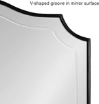Kate and Laurel Hollyn Glam Scalloped Wall Mirror; 20 x 30; Black; Decorative Traditional Wall Decor with Elegant Frame and Soft Scallops