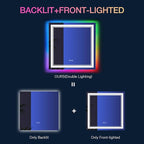 38x38 Inch RGB LED Bathroom Mirror with Lights, Color Changing RGB Backlit LED Mirror for Bathroom,Lighted Vanity Mirrors for Bathroom Wall, Dimmable, Anti-Fog (RGB Backlit+Front-Lit)