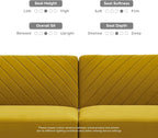 mopio 76.4" Futon Sofa Bed, Couch, Loveseat, Sleeper Sofa, Mid Century Modern Futon Couch, Sofa Cama, Couches for Living Room (Antique Gold Premium Velvet)