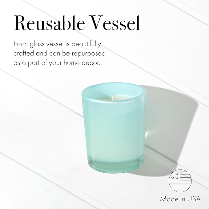 LAFCO New York Votive Candle, Marine - 1.9 oz - 20-Hour Burn Time - Reusable Glass Vessel - Made in The USA