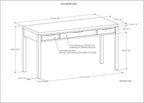 SIMPLIHOME Hollander Desk - 60-Inch Wide Solid Wood Writing Desk in White, Contemporary Home Office Computer Table for Workspace or Study with 2 Drawers and Flip-Down Keyboard Tray