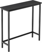 HollyHOME Narrow Console Table, 29.5" Slim Entryway Table, Sofa Stand, Hallway Shelf for Hallway, Bedroom, Living Room, Foyer, Black