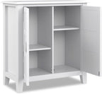 SIMPLIHOME Burlington SOLID WOOD 30 inch Wide Transitional Low Storage Cabinet in White for the Living Room, Entryway and Family Room